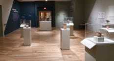 Installation photograph from "Picture Worlds: Greek, Maya, and Moche Pottery" on view September ...