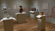 Installation photograph from "Picture Worlds: Greek, Maya, and Moche Pottery" on view September ...