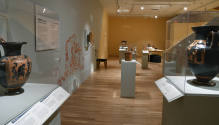 Installation photograph from "Picture Worlds: Greek, Maya, and Moche Pottery" on view September ...