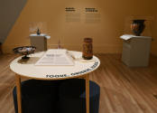 Installation photograph from "Picture Worlds: Greek, Maya, and Moche Pottery" on view September ...