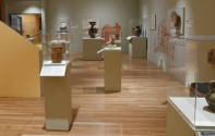 Installation photograph from "Picture Worlds: Greek, Maya, and Moche Pottery" on view September ...