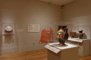 Installation photograph from "Picture Worlds: Greek, Maya, and Moche Pottery" on view September ...