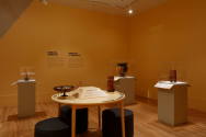 Installation photograph from "Picture Worlds: Greek, Maya, and Moche Pottery" on view September ...